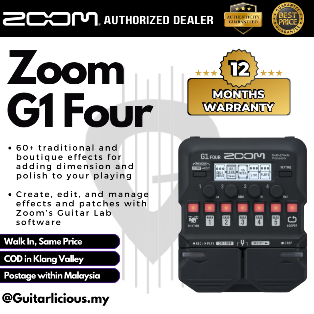 ZOOM G1 Four Multi-Effects โปรเซสเซอร์เหยียบกีตาร์ ( G1FOUR / G1-FOUR / G14 )