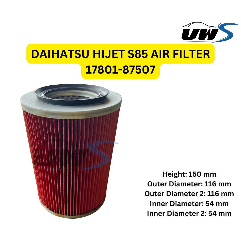 A-9810 DAIHATSU HIJET S85 AIR FILTER 17801-87507