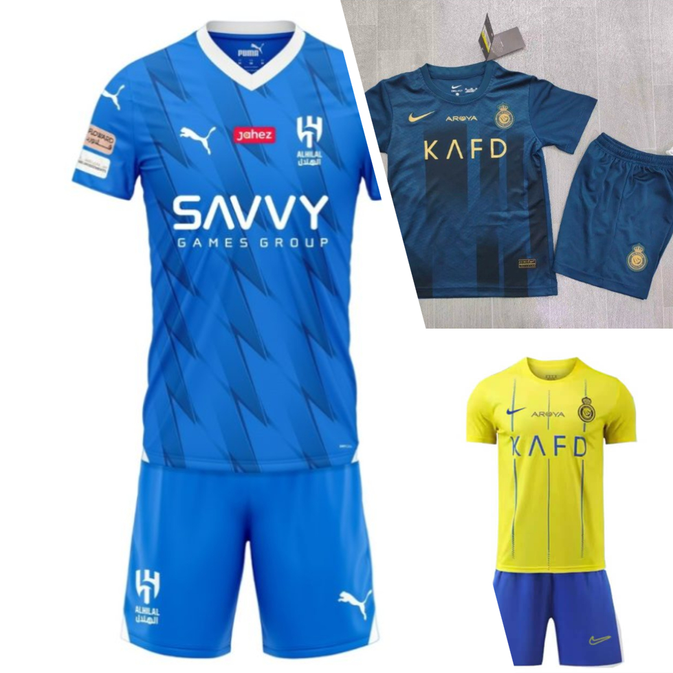 ใหม่ 23/24!! Kids Jersey al Nasr , Al Hilal Home , Away , 3RD Kit Jersi Budak *ผู้ขายในพื้นที่ *