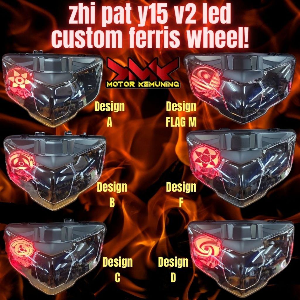 NARUTO ZHI PAT YAMAHA Y15 V2 LED CUSTOM FERRIS ล้อหัวโคมไฟ -MAP A /B /C /D/ F & MAP FLAG-CUSTOM NARU