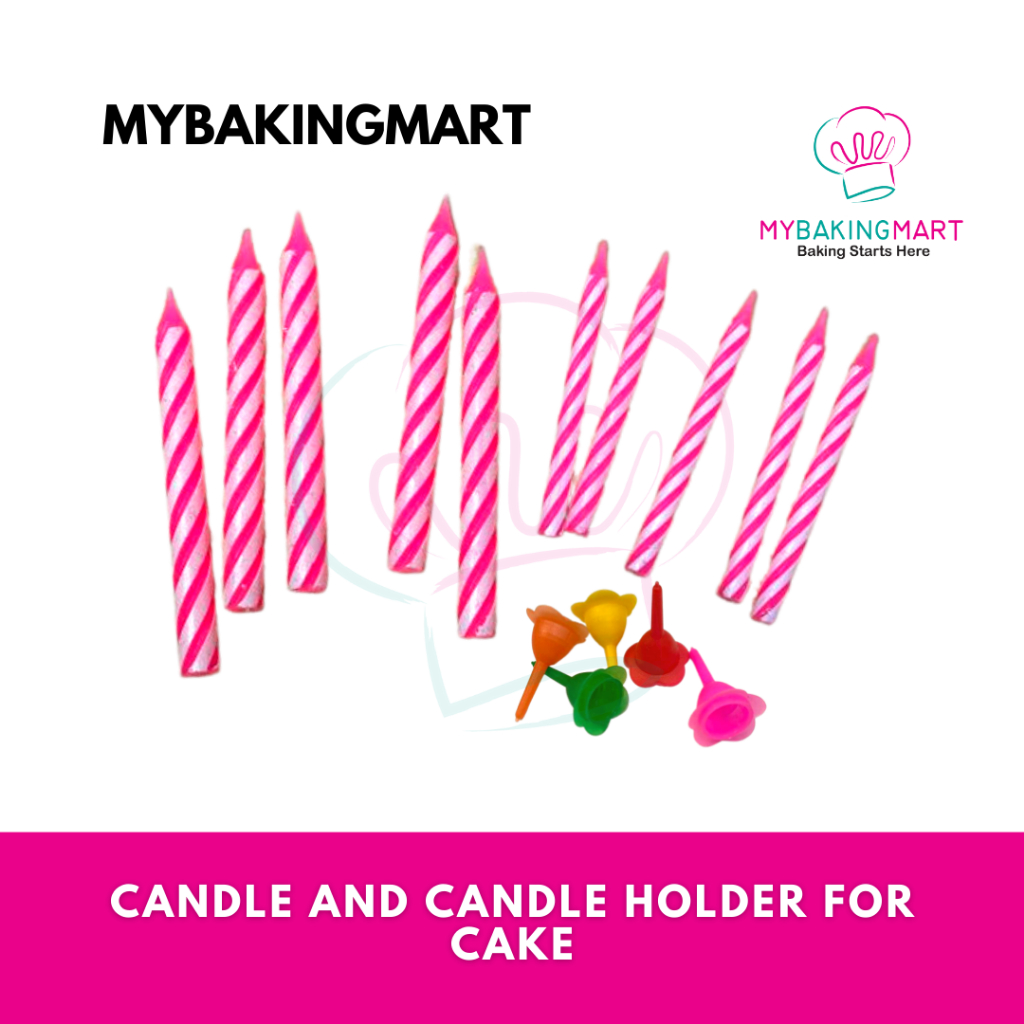 Mybakingmart | Candle and Candle Holder for Cake