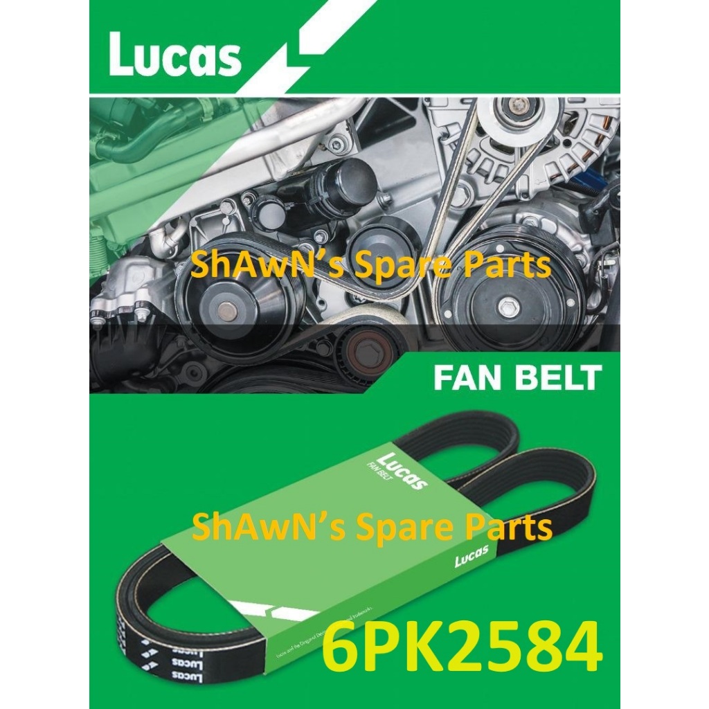 LUCAS เข็มขัดพัดลม 6PK2584 Kia Optima MG / Forte 2.0 / Hyundai Sonata NF / Tucson LM / Naza Rondo ผล