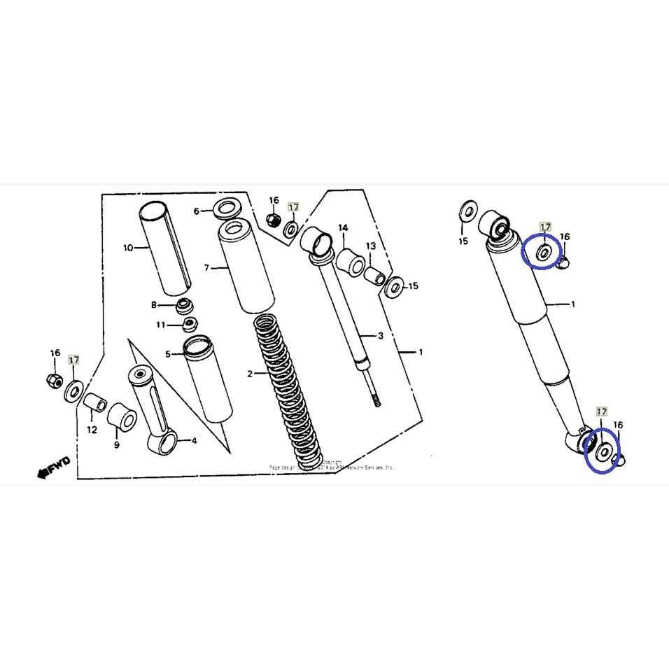 94101-10000 เครื่องซักผ้า Absober Outsite Honda C70 GBO GBOJ GB6 EX5Hp EX5 Dream