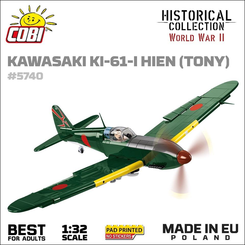COBI Lego ใช้งานร่วมกับ Kawasaki Ki-61 Hien WW2 ญี่ปุ่น Fighter Plane 1/32 Scale อิฐชุด