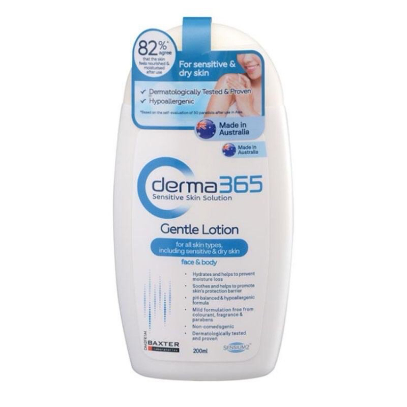 Derma365 Gentle Lotion Sensitive Skin Solution 200ml EXP 2026