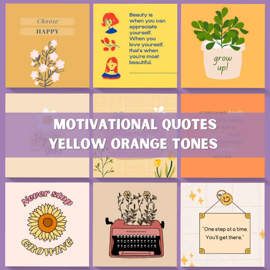 [MINIMUM 10 ชิ้น] QUOTES CARDS POSITIVE QUOTES - โทนส้มเหลือง