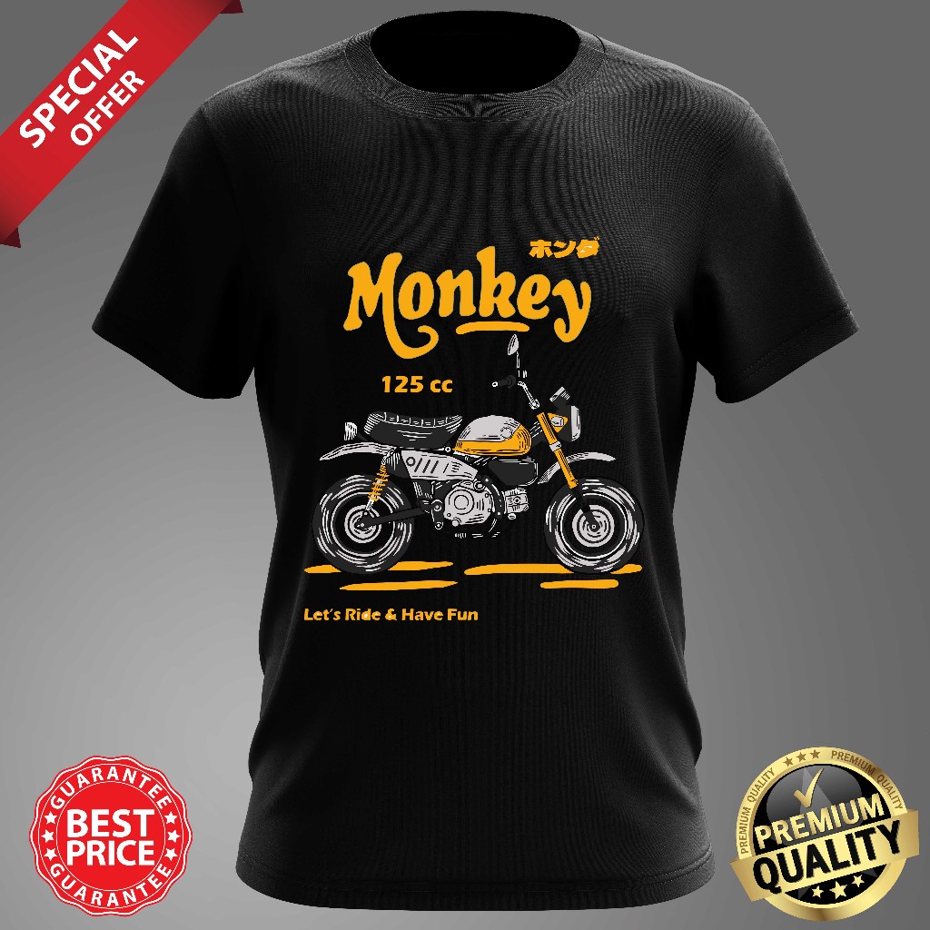 Baju HONDA 125CC MONKEY เสื้อยืดวินเทจทรงกลม