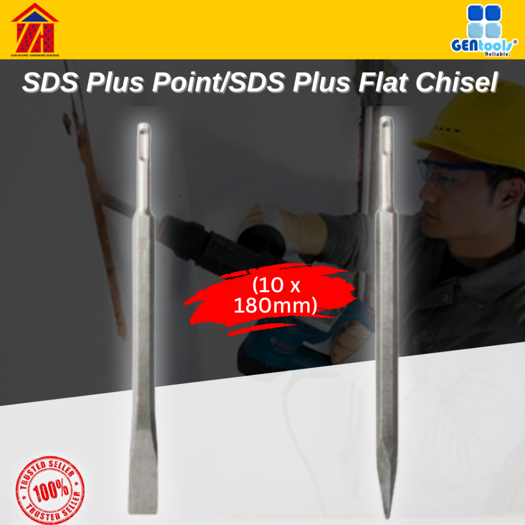 Gentools SDS Plus Point/SDS Plus สิ่วแบน (10 x 180mm)