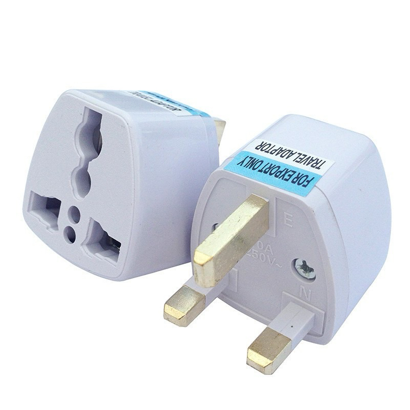 3-Pin Universal Adapter Plug Head UK 3 Pin Plug Socket US/EU/AU to UK Plug Adaptor 三角头