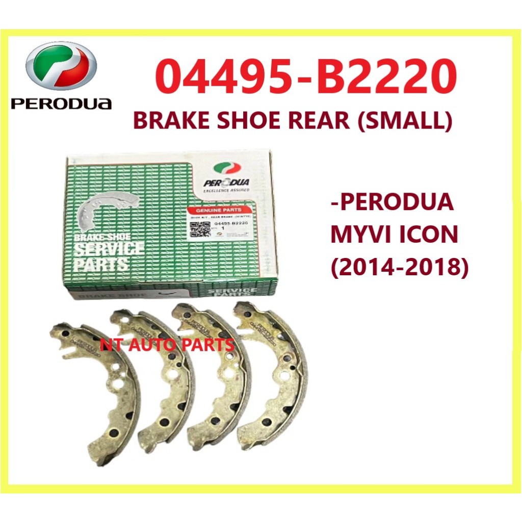 PERODUA MYVI ICON BRAKE SHOES REAR BELAKANG 2014 - 2018 (SMALL) 04495-B2220 BRAKE SHOES REAR
