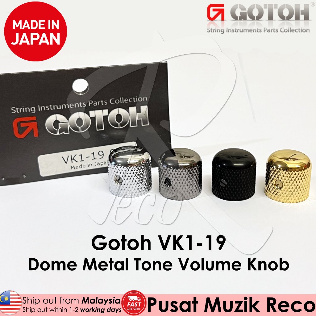 Gotoh VK1-19 กีตาร์โลหะลูกบิดโดมโลหะ Volume Tone Knob กีตาร์ Potentiometer ลูกบิด Gitar Elektrik Git