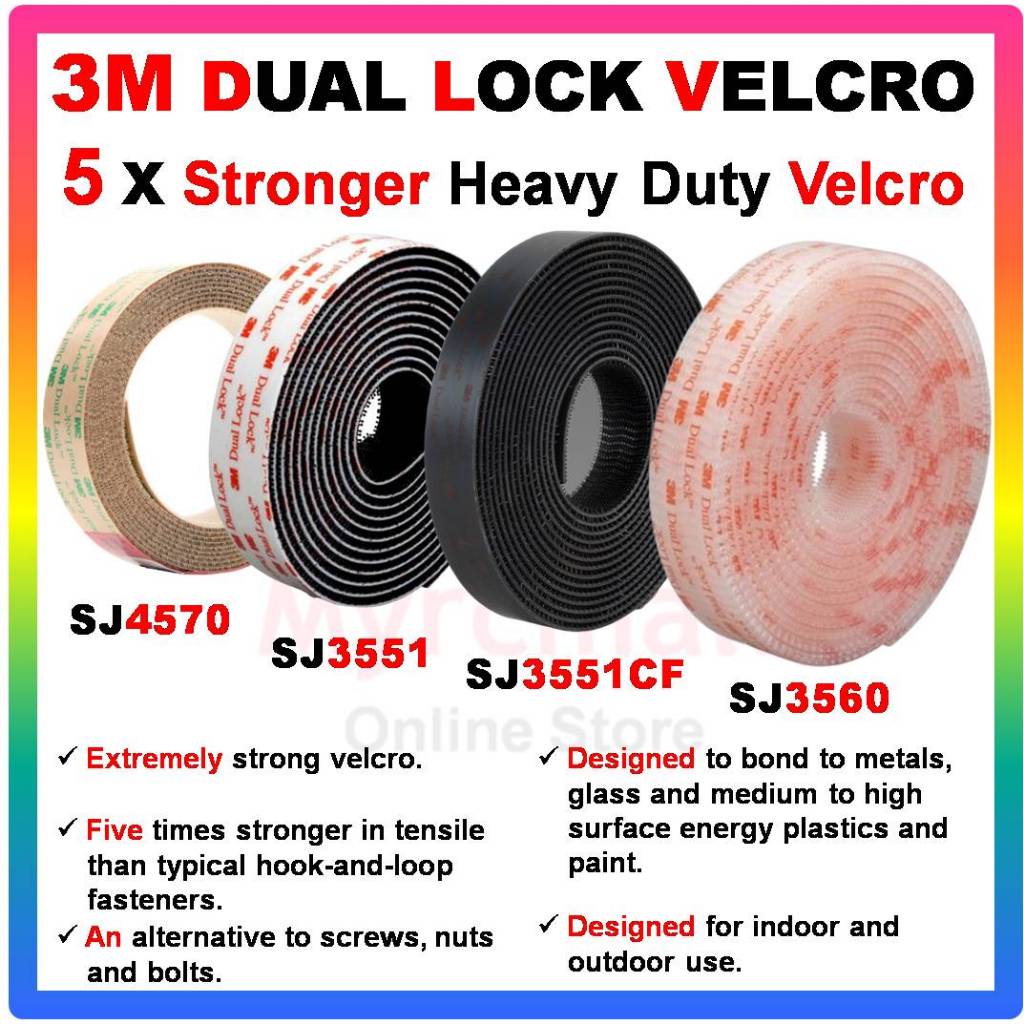 3M SJ3551 SJ3560 SJ4570 Dual Lock Heavy Duty Velcro เทปกาวสายรัดยึด