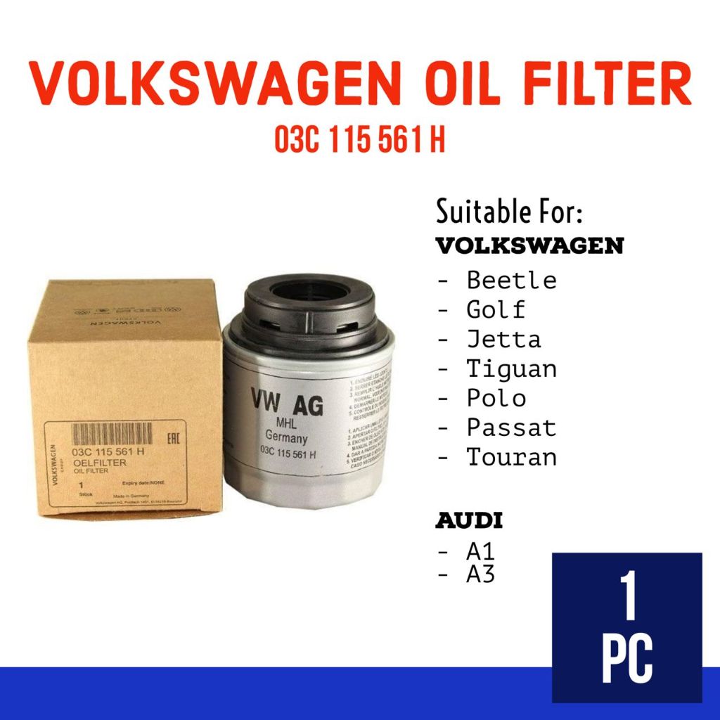 VOLKSWAGEN (03C 115 561 H) PENAPIS MINYAK - VOLKSWAGEN BEETLE/ PASSAT/ GOLF/ JETTA/ TIGUAN/ POLO/ AU
