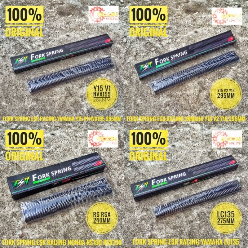 ESR FORK SPRING RED LEO YAMAHA Y15 V1 NVX 285MM Y15 V2 Y16 295MM LC135 275MM HONDA RS RS RSX 240MM
