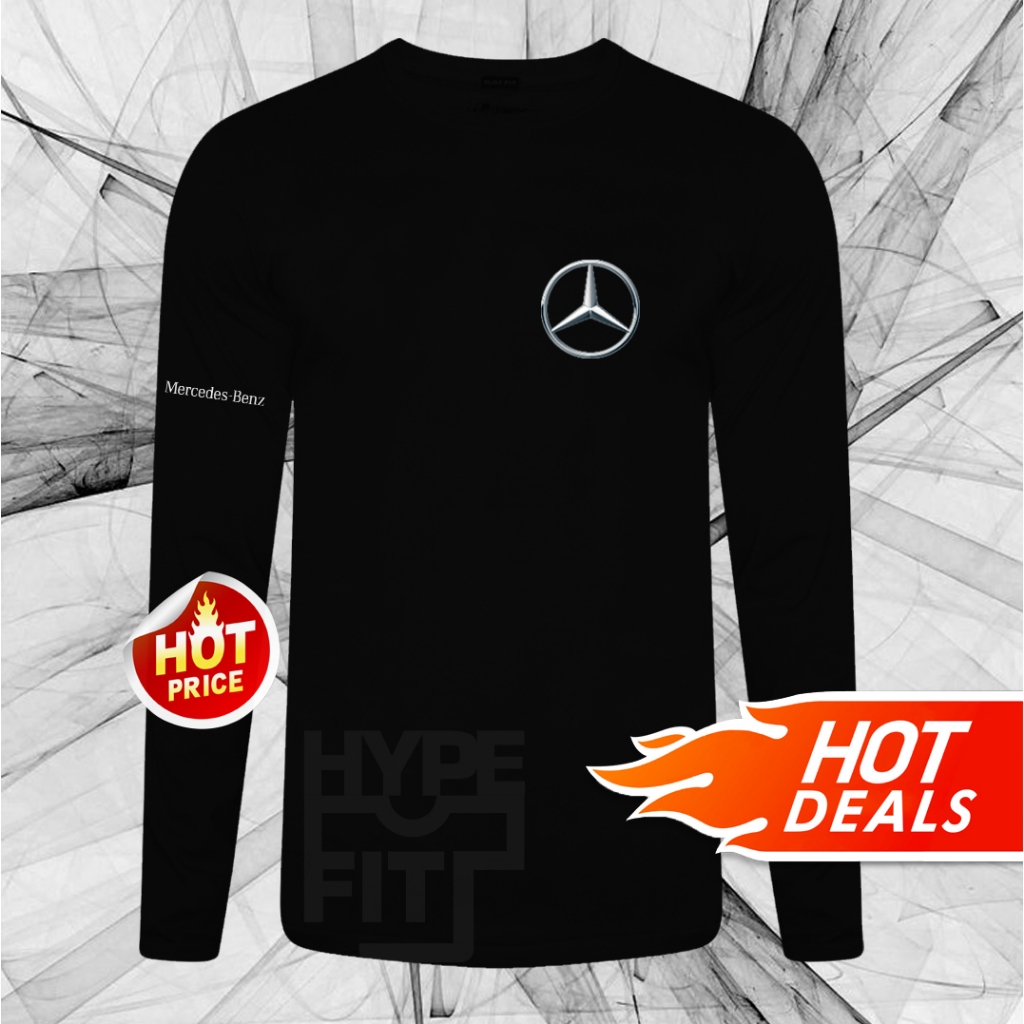 เสื้อยืด New Mercedes - Benz Logo Tee Cotton 170GSM Unisex Long Sleeve LS Big Size Available