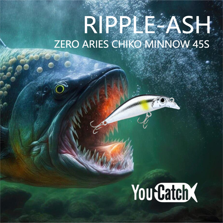 Youcatch RIPPLE-ASH เหยื่อตกปลา Zero ARIES CHIKO minnow 45S sinking lure 45 มม., 4.3 กรัม