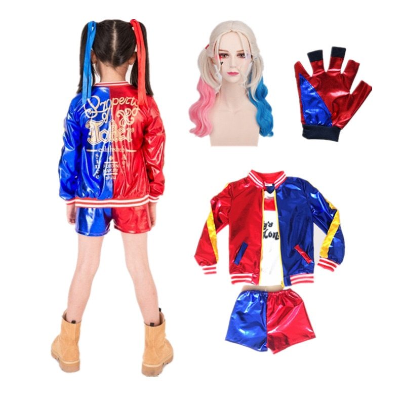 Carnival Cosplay เครื่องแต่งกาย Harley Quinn 3 ขนาดผู้ใหญ่เด็กสาว Christmas Coats Femme แจ็คเก็ตฮาโล