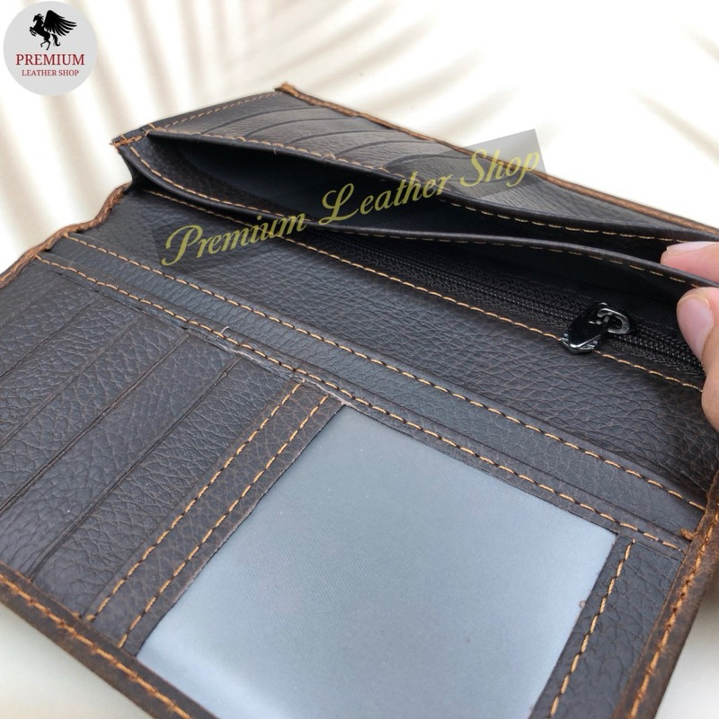Full Leather Men Wallet Long Wallet Cow Leather Wallet Dompet Panjang Lelaki - รูปที่ 7