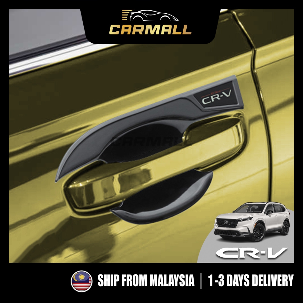 Honda CR-V CRV RS 2023 - 2025 ด้านนอกสีดําจับประตูชามถ้วยฝาครอบ Protector Trim 6th Gen 2023 - 2025 ร