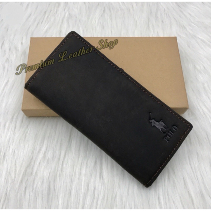 Full Leather Men Wallet Long Wallet Cow Leather Wallet Dompet Panjang Lelaki