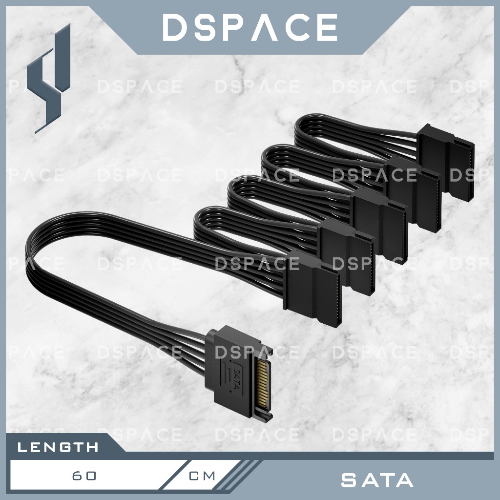 [คุณภาพสูง] Dspace 18AWG SATA Power Splitter Extension Cable สําหรับ Harddisk HDD SSD Server และอื่น