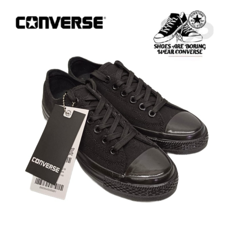 Converse All Star Premium Quality Canvas Black Shoes/Kasut Sekolah All Star Premium