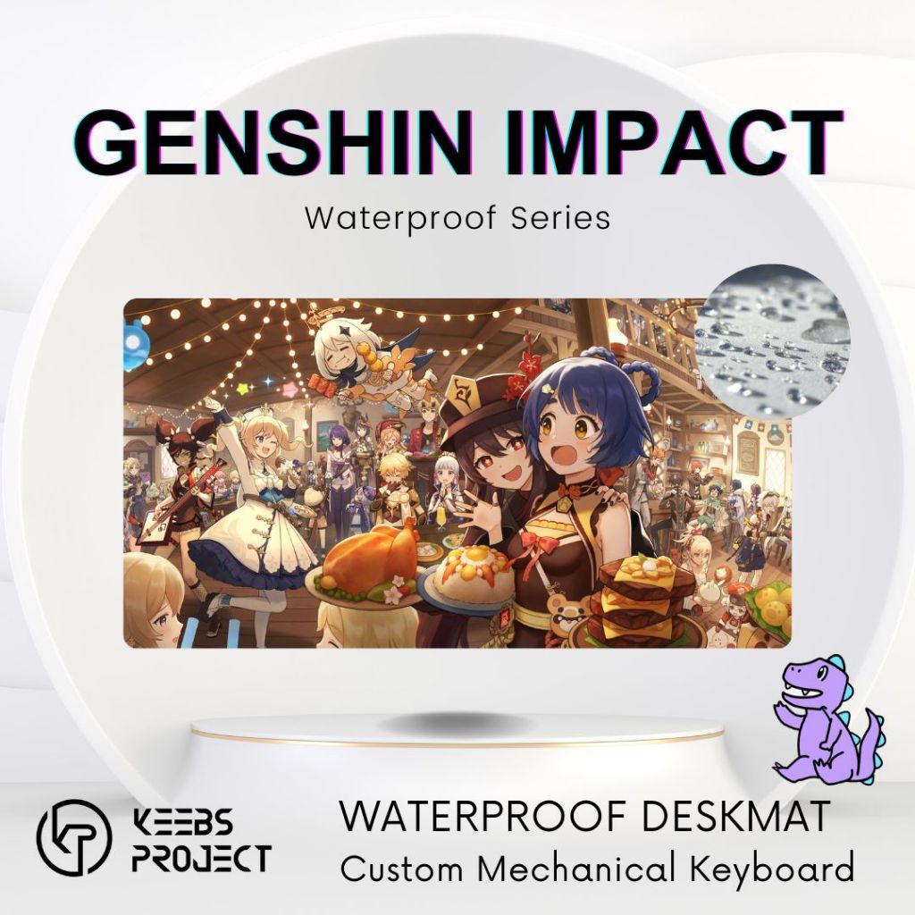 Genshin Impact Premium Deskmat WATERPROOF (900 มม. x 400 มม. x 3 มม.) แผ่นรองเมาส์/แผ่นรองเมาส์