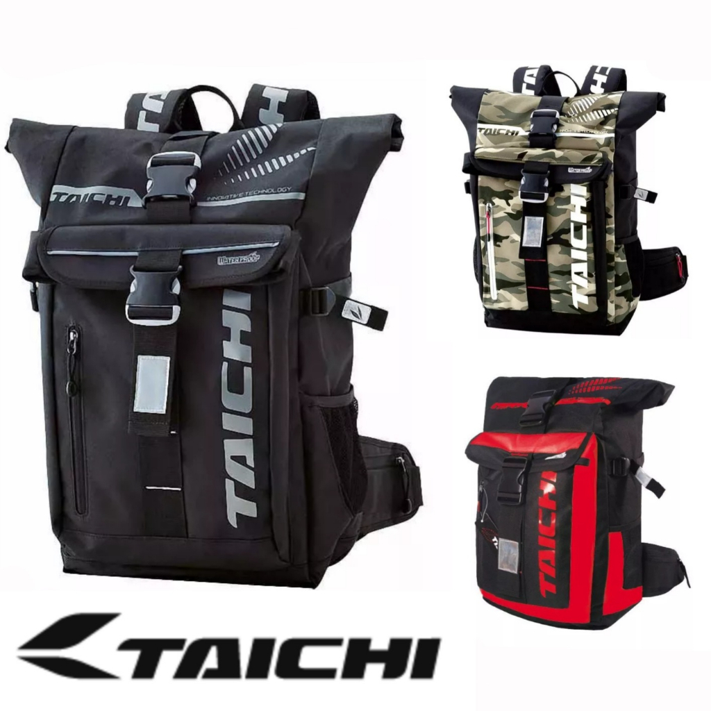 TAICHI RSB274 กระเป๋าเป้สะพายหลังกันน้ําเต็มรูปแบบกระเป๋าเป้สะพายหลังรถจักรยานยนต์ TICHI สีเหลืองสีดําสีแดง CARNO