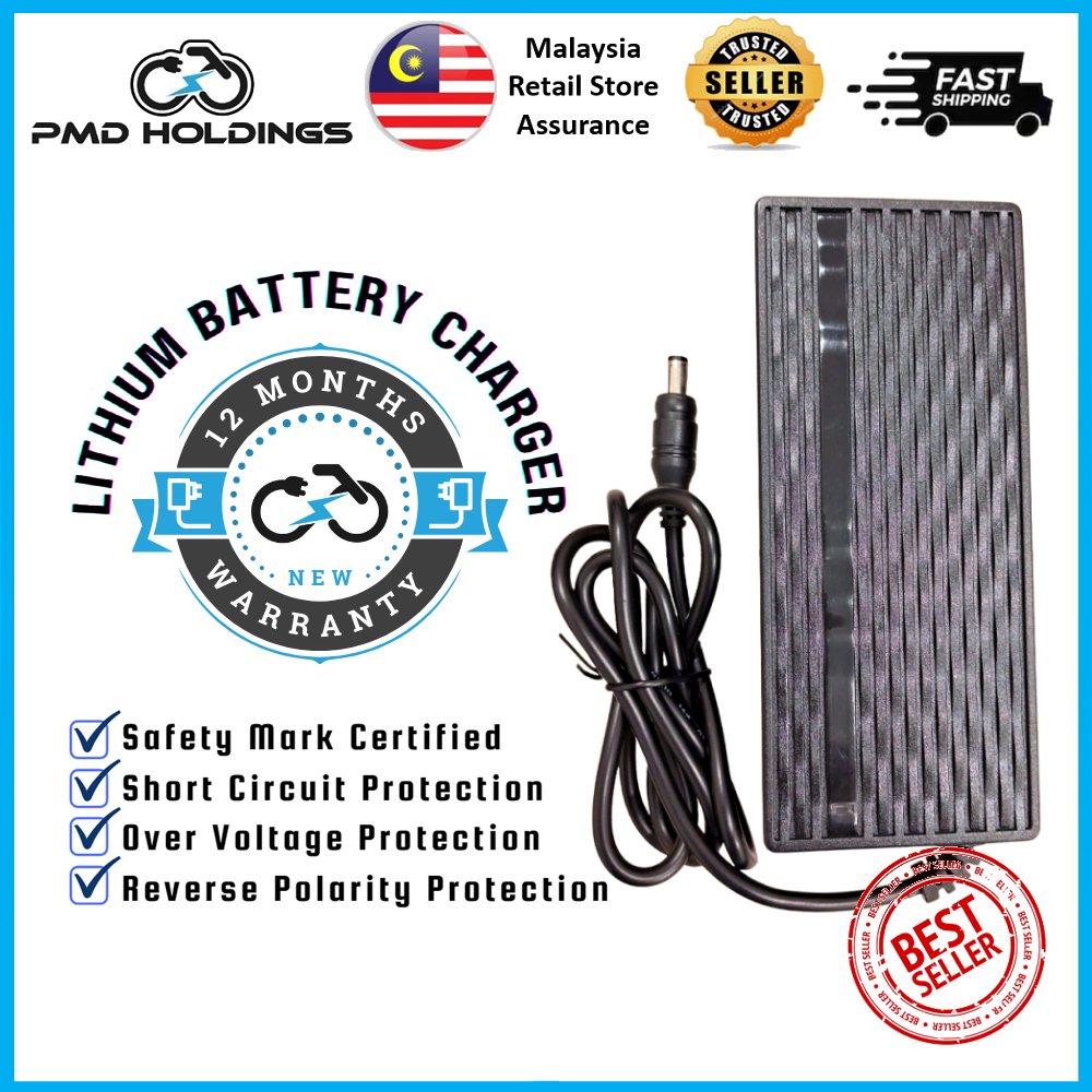 [รับประกัน 12 เดือน] 42V 2A เครื่องชาร์จแบตเตอรี่สําหรับ Jimove DYU Fiido Q1 / Q1S / D1 / D2 ไฟฟ้าจั