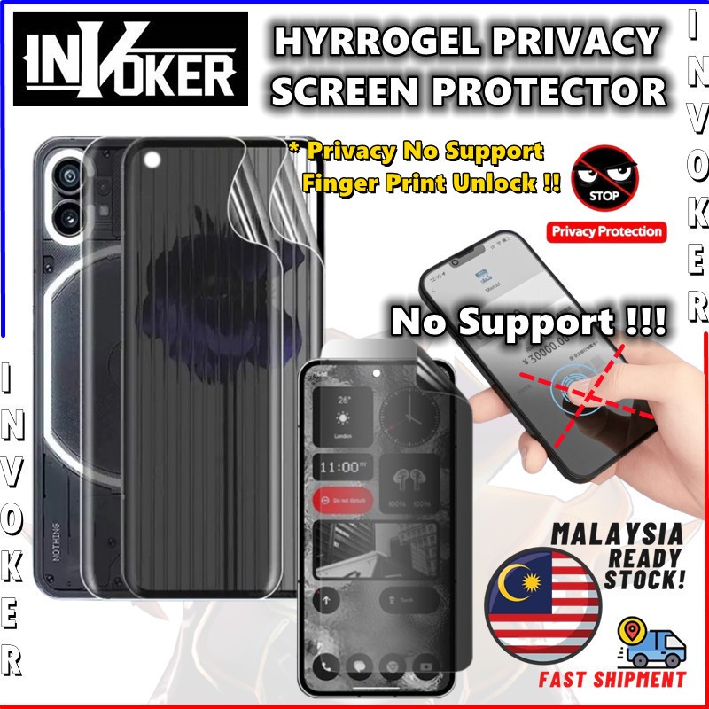Nothing Phone 2a / Nothing Phone 2 / Nothing Phone 1 / Hydrogel Privacy Screen Protector / Nothing Phone