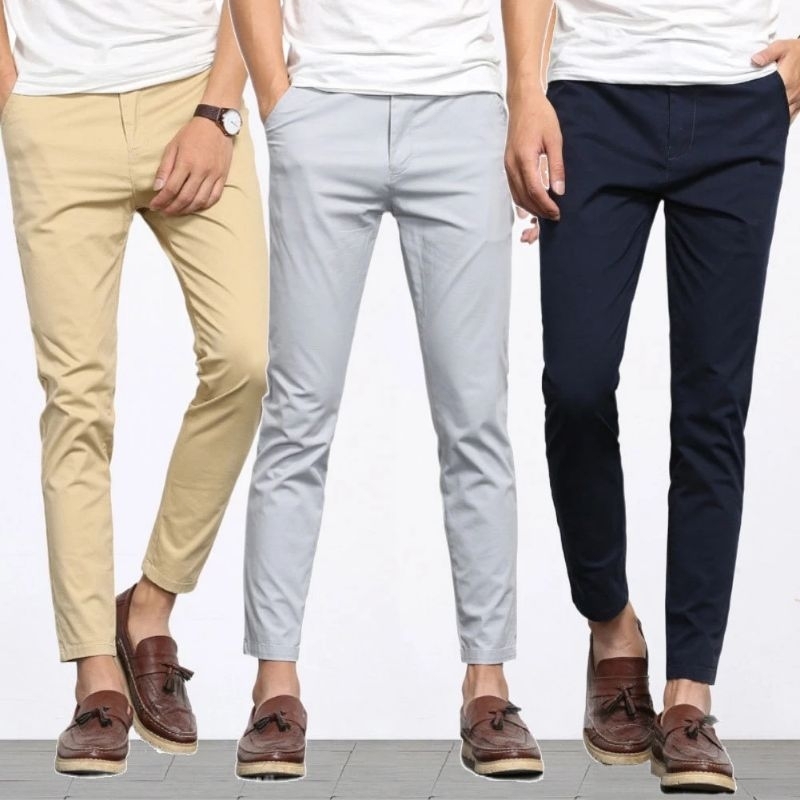 Seluar Sleak Slimfit Stretchable Long Pant Men Slack Pant