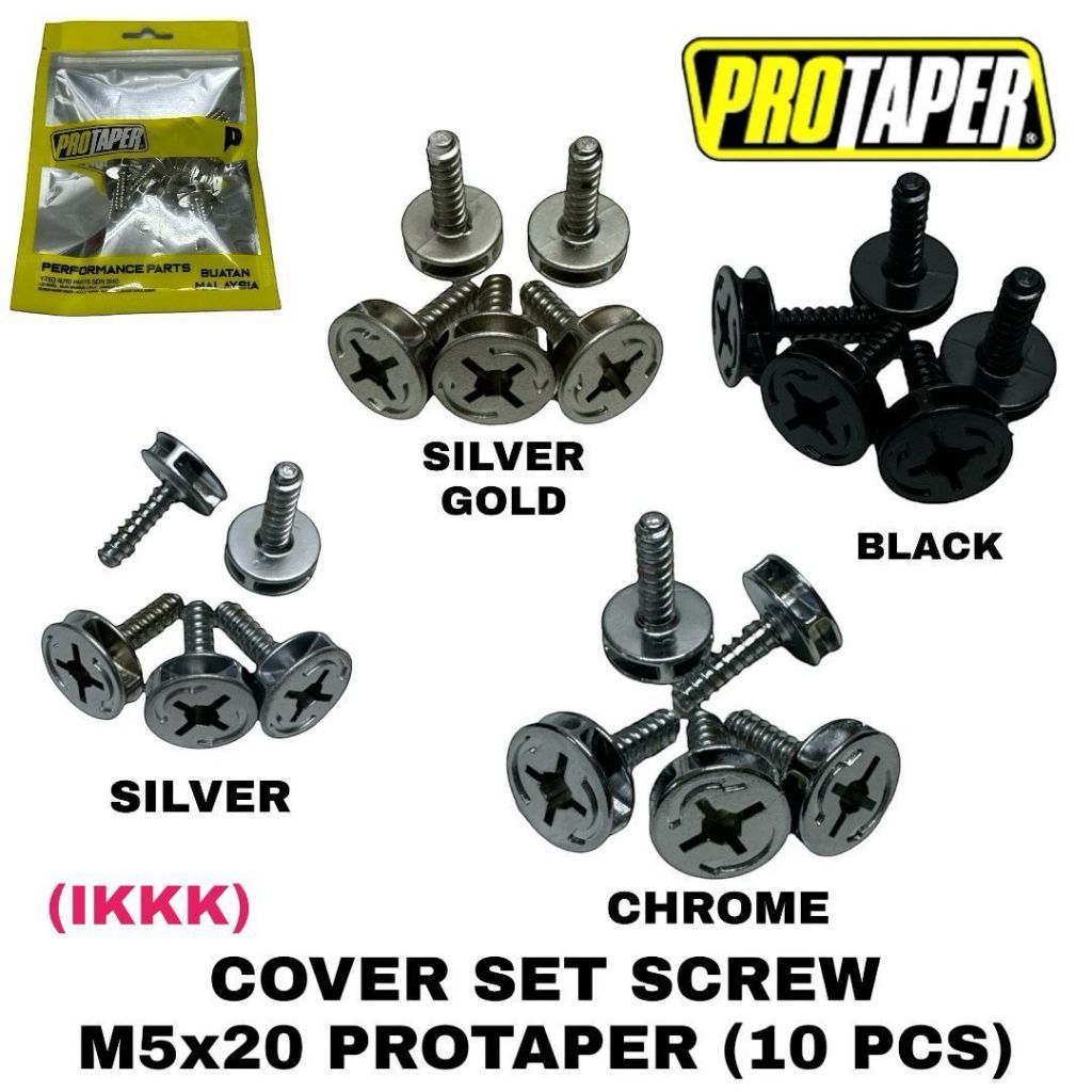 [ M5X20 ] ฝาครอบ PROTAPER SCREW CHROME & BLACK