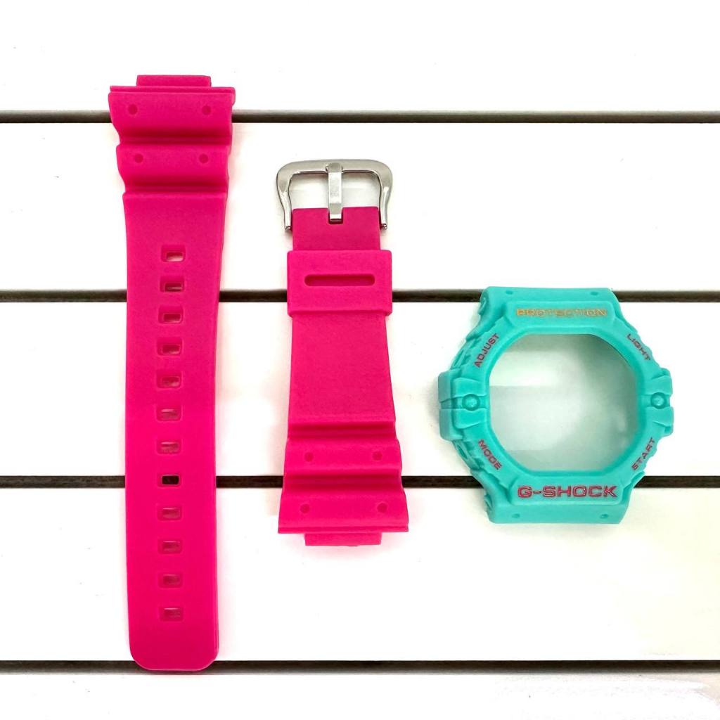 BAND & BEZEL REPLACEMENT PART สําหรับนาฬิกา G-SHOCK DW-5900DN-3 DW5900DN-3 DW-5900 วงดนตรีพลาสติกสีพ
