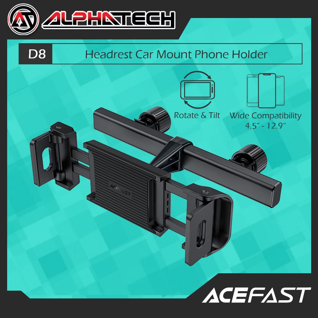 Acefast เมาท์ยึดโทรศัพท์มือถือ แท็บเล็ต D8 4.7 นิ้ว -12.9 นิ้ว สําหรับพนักพิงศีรษะ กว้าง 50-180 มม.