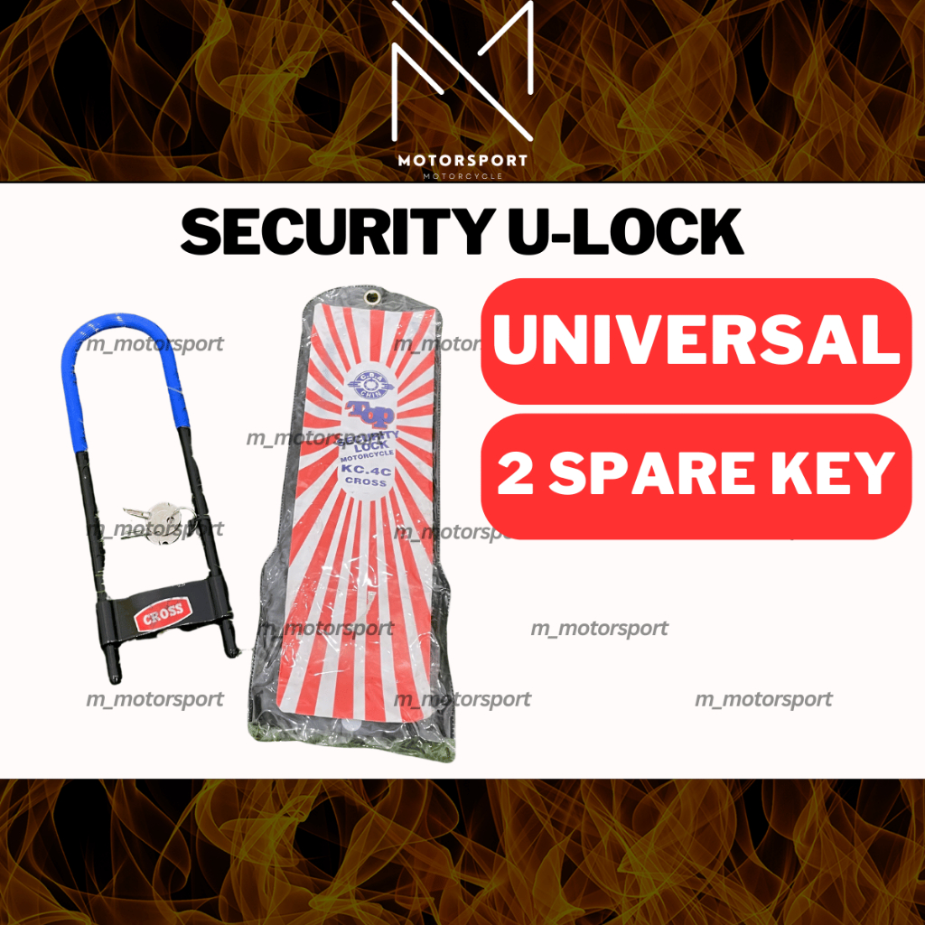 รถจักรยานยนต์ป้องกันการโจรกรรมความปลอดภัย U ล็อค Kunci ส้อม Heavy Duty Security ULock Motorsikal จัก