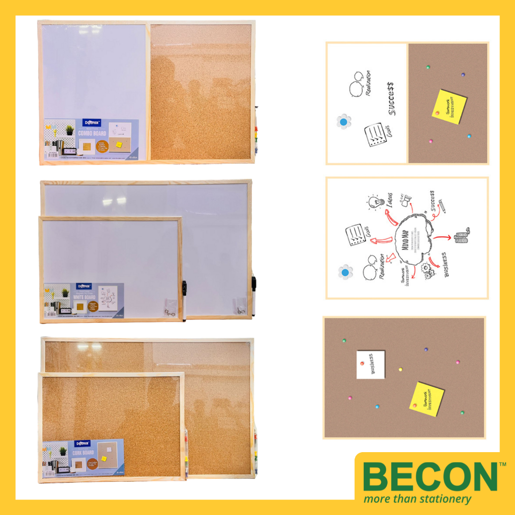 Dolphin Frame Cork Board กระดานแม่เหล็กสีขาว [30x40ซม.] [40x60ซม.]