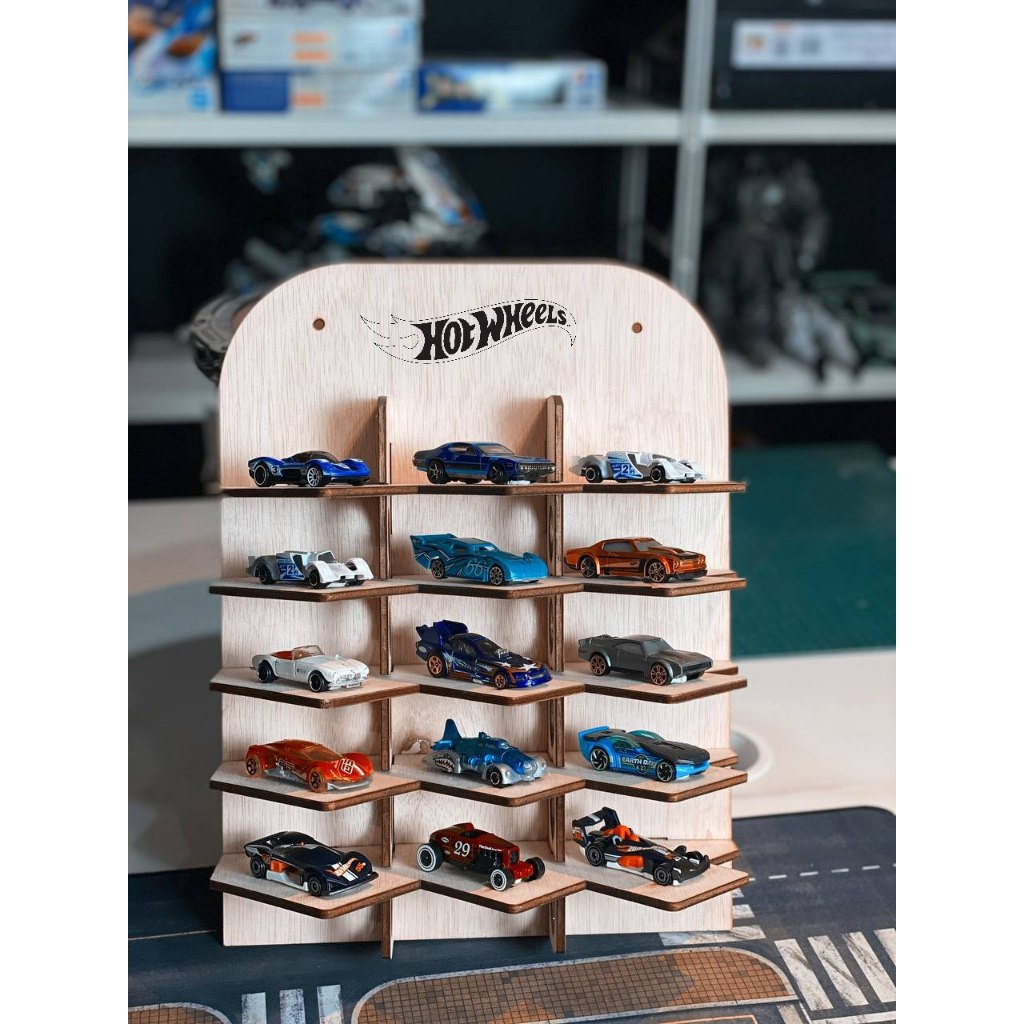 15 ช่อง PLYWOOD HOTWHEEL RACK DIY (SCALE 1/64)