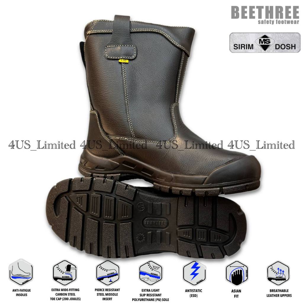 BEETHREE BT-8834 Pull-Up Boot 9.5" High Cut Safety Boots (SIRIM APPROVED) Kasut Safety
