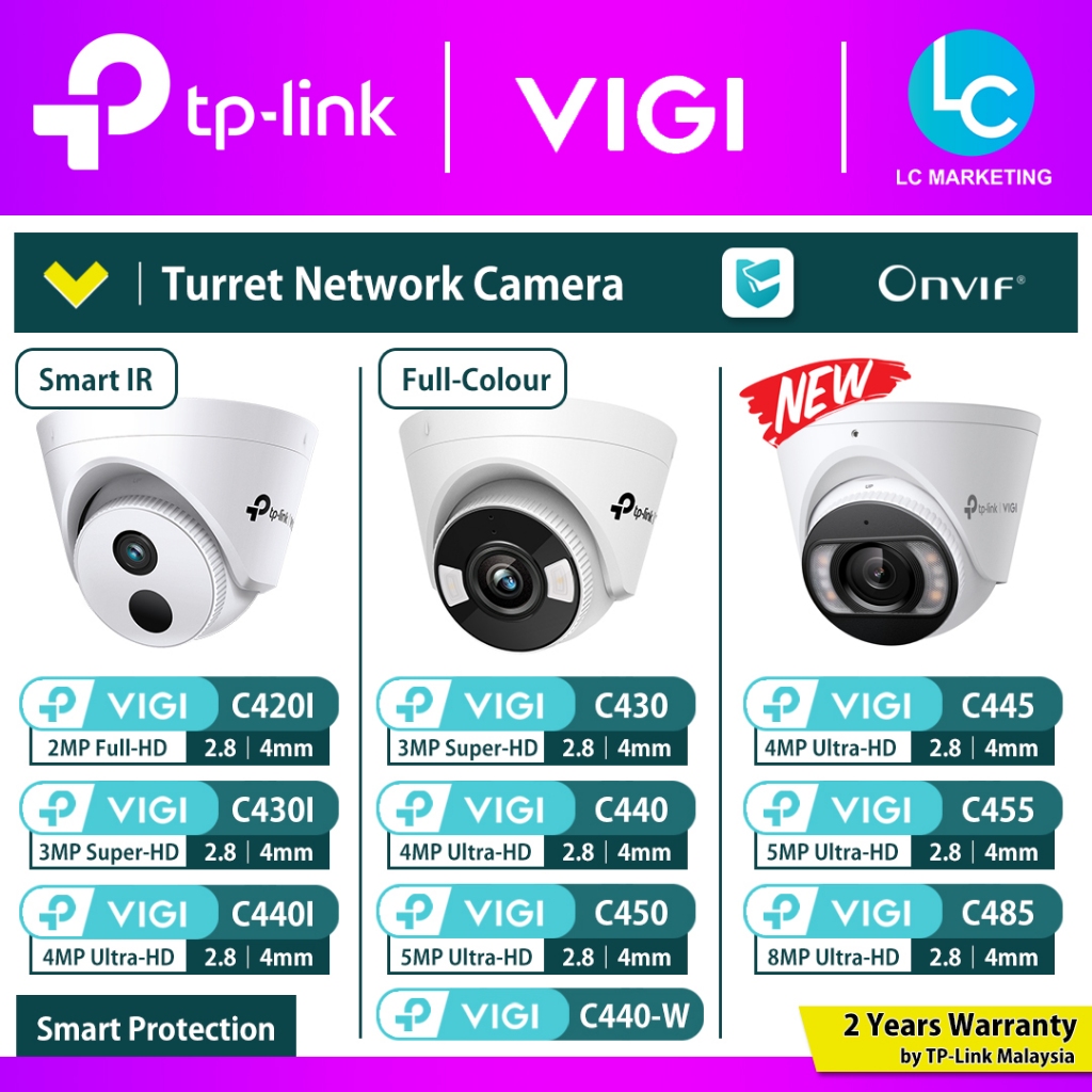TP-Link Vigi C420I C430I C440I C430 C440 C450 C440-W C445 C455 C485 Turrent Network Camera กล้องวงจร