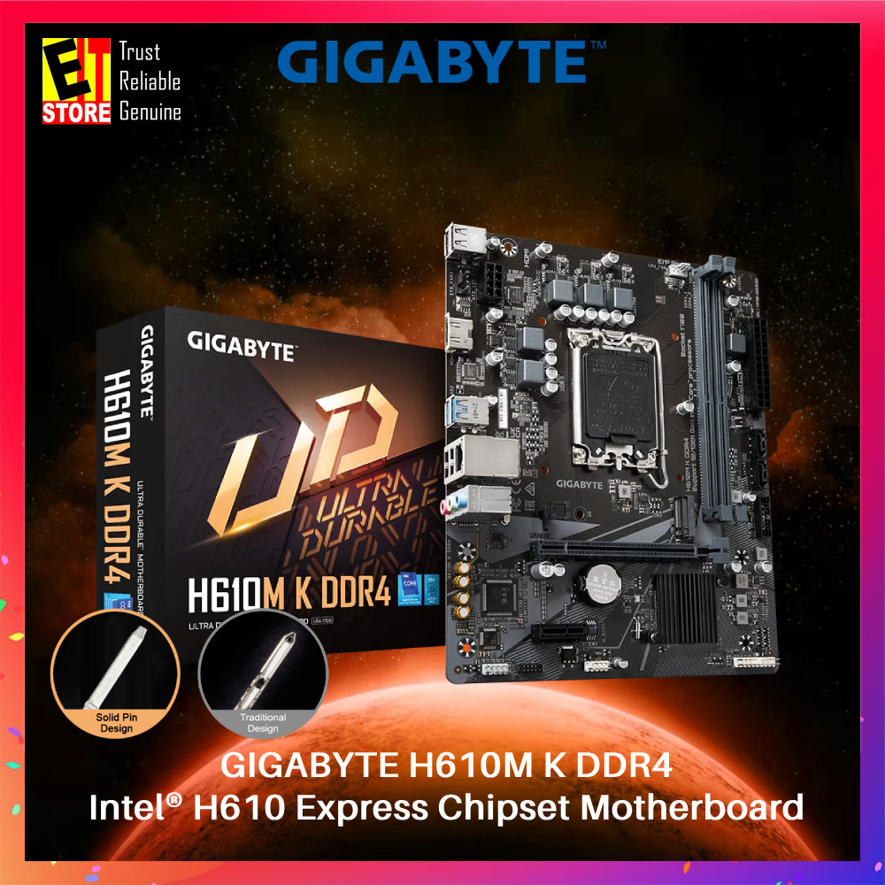 GIGABYTE H610M H V3 / H610M-K DDR4 / DDR5 MOTHERBOARD Intel H610
