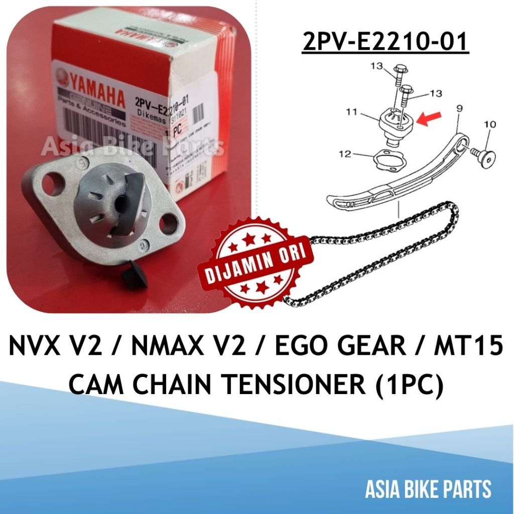 Yamaha NVX V2 / NMAX V2 / Ego Gear / MT15 Cam Chain Timing Chain Tensioner Assy - 2PV-E2210-01