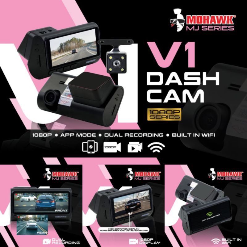 MOHWAK MJ SERIES V1 FRONT/REAR DASH CAM/WIFI ฟรีการ์ด SD 32GB
