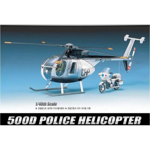 ACADEMY Hughes สถาบันเฮลิคอปเตอร์ตํารวจ 500D | เบอร์ 12249 | 1:48 Boxart Hughes 500D เฮลิคอปเตอร์ตํา