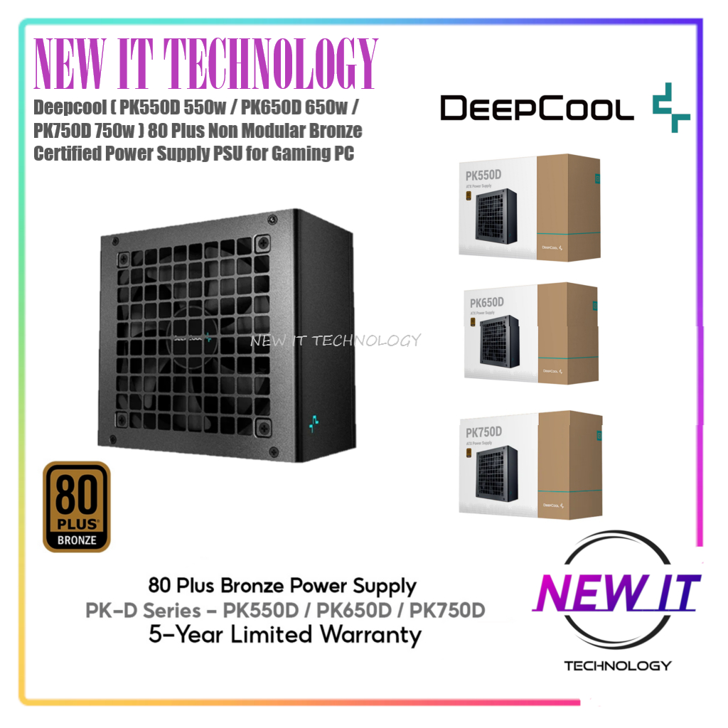 Deepcool PKD&PFX&PLD ATX3.1 Series 80Plus Non Modular Bronze Certified Power Supply PSU (500w,550w,6