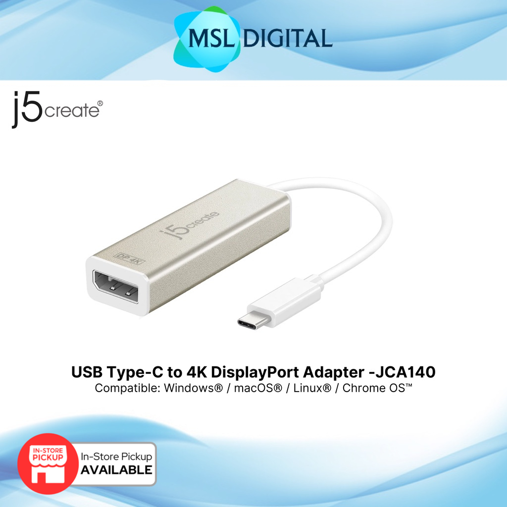 J5create อะแดปเตอร์ USB Type-C เป็น 4K DisplayPort - JCA140