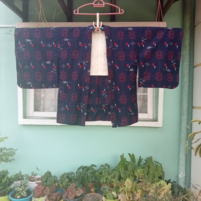 Kimono Haori Blue Japanese Vintage