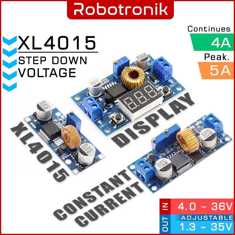 DC Step Down XL4015, 5A.max Buck Converter โมดูลกระแสไฟคงที่ 4015 - 3.3V 5V 9V 12V 24V