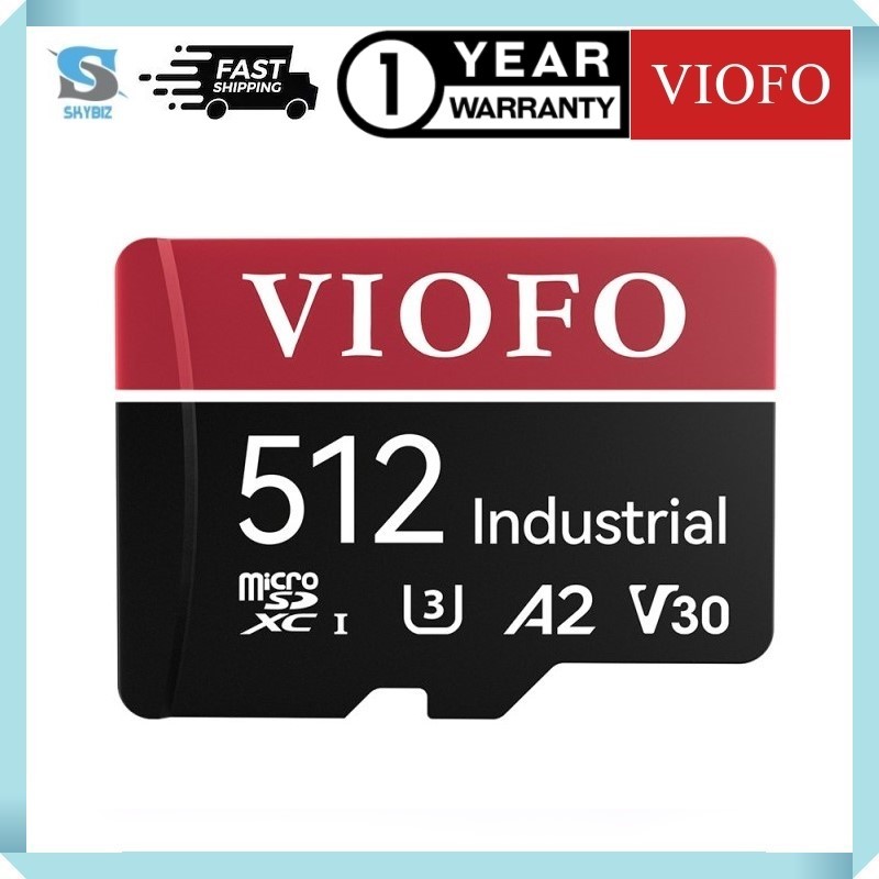 Viofo 512GB การ ์ ด MICROSD เกรดอุตสาหกรรม , U3 A2 V30 การ ์ ดหน ่ วยความจําความเร ็ วสูงพร ้ อมอะแดปเตอร ์