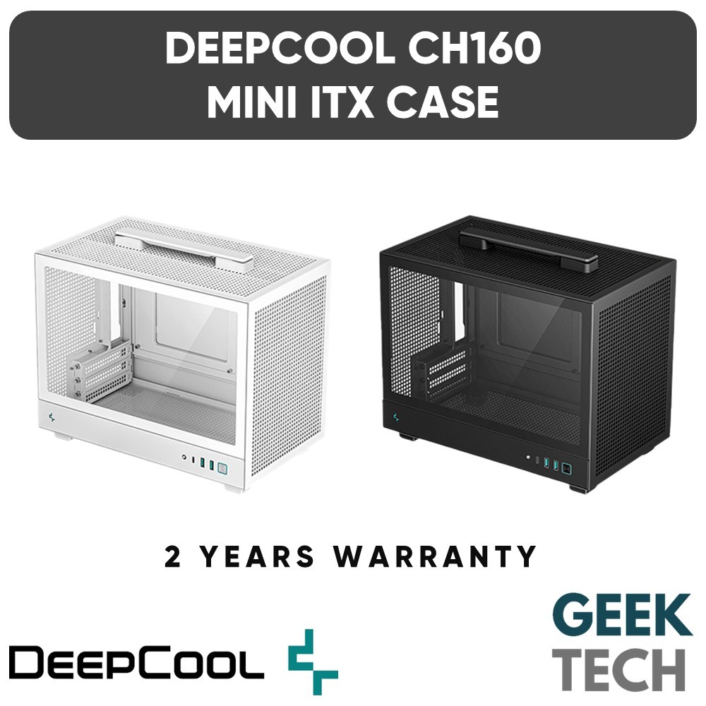 เคสพีซี DeepCool CH160 Plus mATX, แผงตาข่ายการไหลของอากาศสูง, รองรับ AIO 240 มม., GPU แทรกโดยตรง