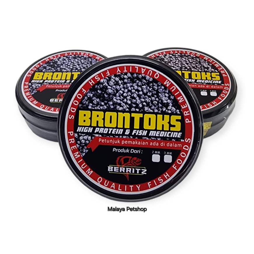 เม็ด Brontoks by Berritz (Pellet Brontoks 2mm Channa Maru เหลือง/แดง)(เม็ดลอย)(30gram)